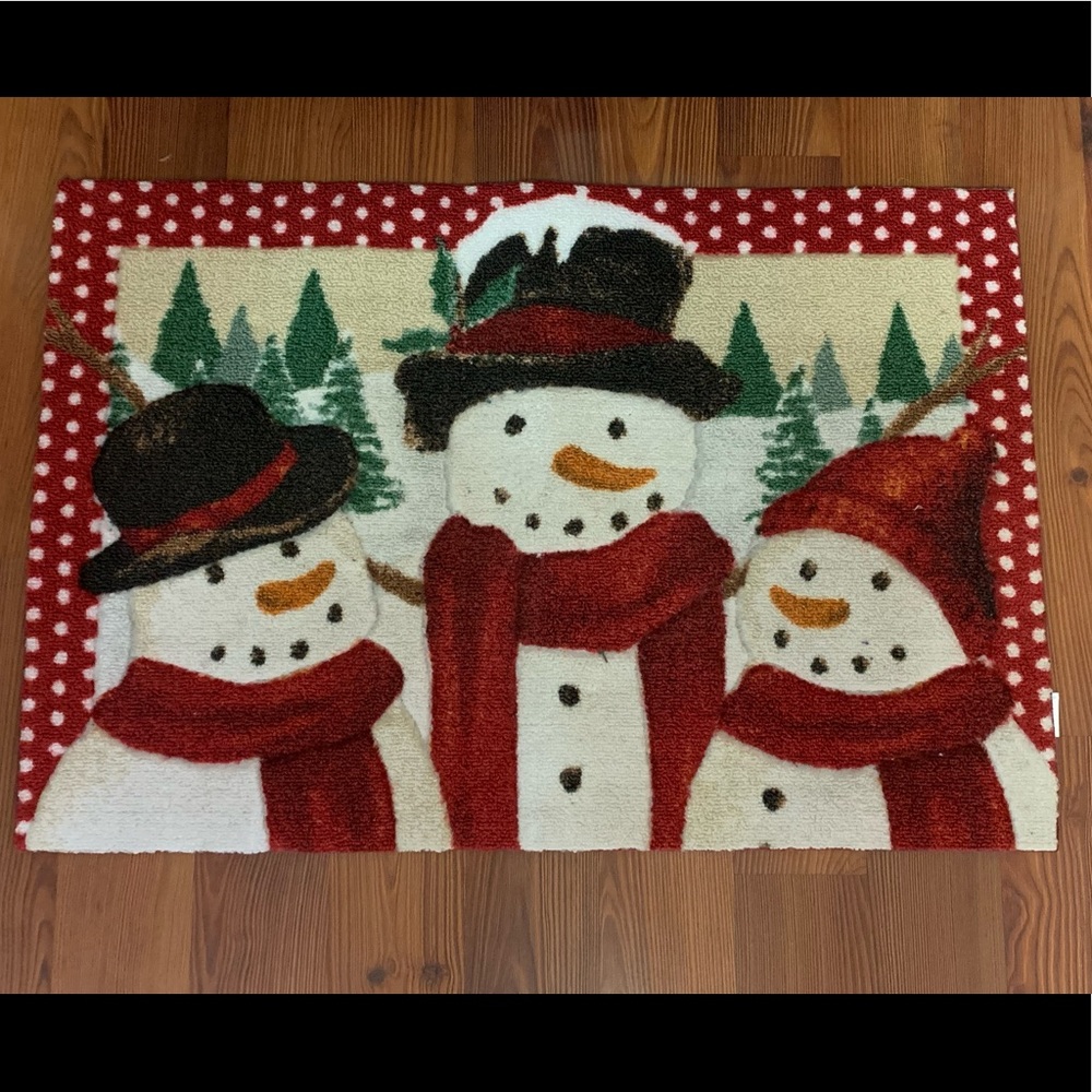 Snowmen Holiday Rug/Entrance Carpet - 29”x20”